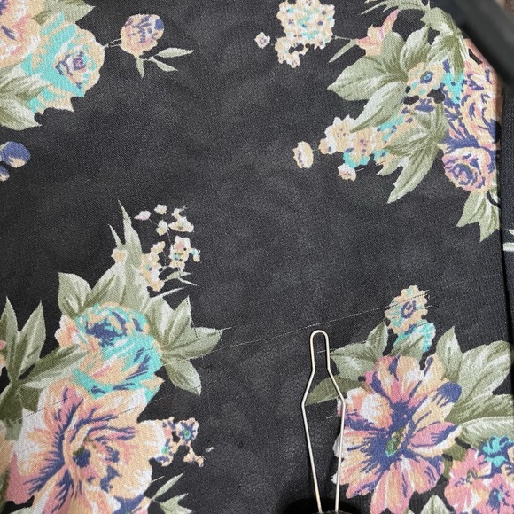 Truth NYC Blouse Womens 3X  Black Floral Peplum Long Sleeve Sheer Lace Romantic - Picture 13 of 15